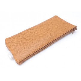 Tobacco Zip leather pouch