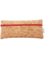 Cork leather zipper case, Red felt inside