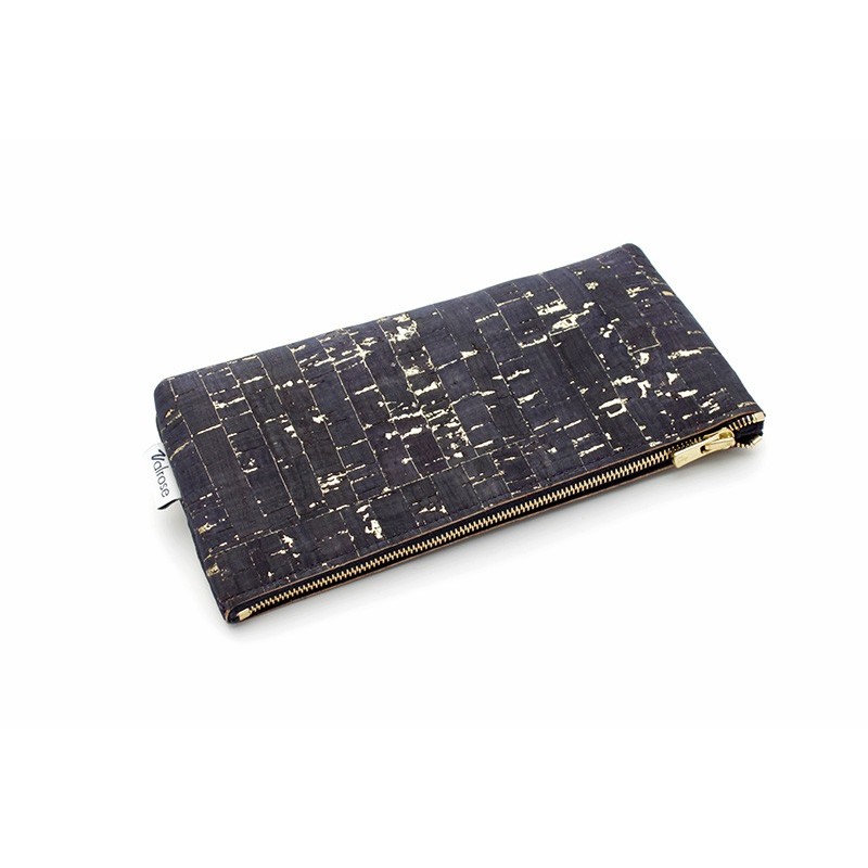 Etui en liège doré zip