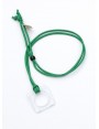 Cristal Square Acetate pendant with Green Coton cord
