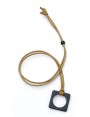 Black Square Acetate pendant with Cognac cotton cord