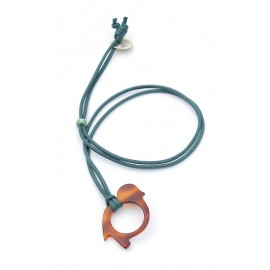Pendentif acétate Oiseau Écaille avec cordon en coton Thuya