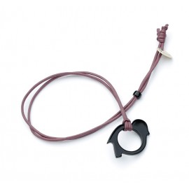 Brown Bird acetate pendant on Thuya cotton cord