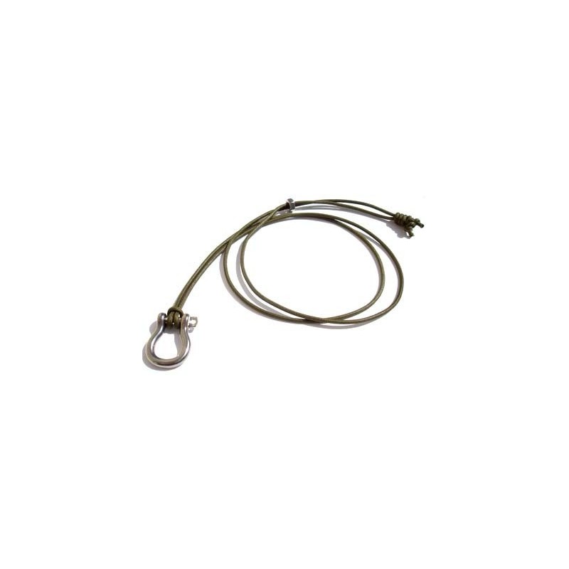 Small Shackle Pendant on Khaki Cotton cord