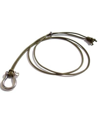 Pendentif Petite manille sur un cordon en Coton Kaki