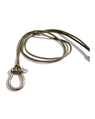 Big Shackle Pendant on Khaki Cotton cord