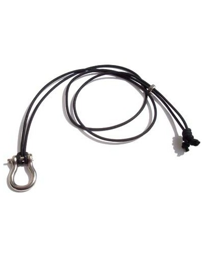 Small Shackle Pendant on Black Cotton cord
