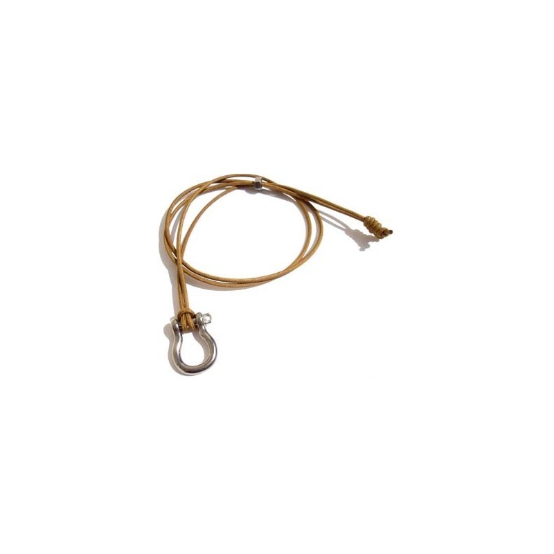 Small Shackle Pendant on Cognac Cotton cord