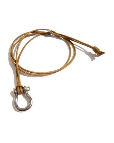 Small Shackle Pendant on Cognac Cotton cord