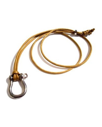 Big Shackle Pendant on Cognac Cotton cord
