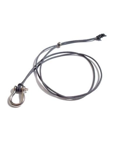 Small Shackle Pendant on Grey Cotton cord