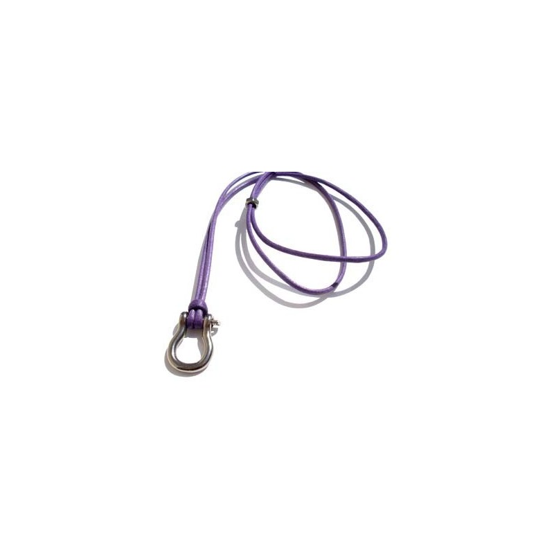 Small Shackle Pendant on Purple Cotton cord