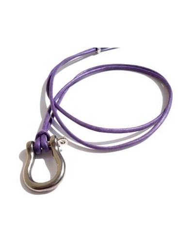 Big Shackle Pendant on Purple Cotton cord