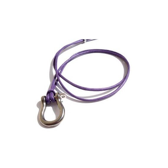 Pendentif Grande Manille sur un cordon en Coton Violet