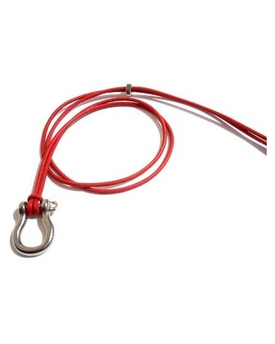 Small Shackle Pendant on Red Cotton cord