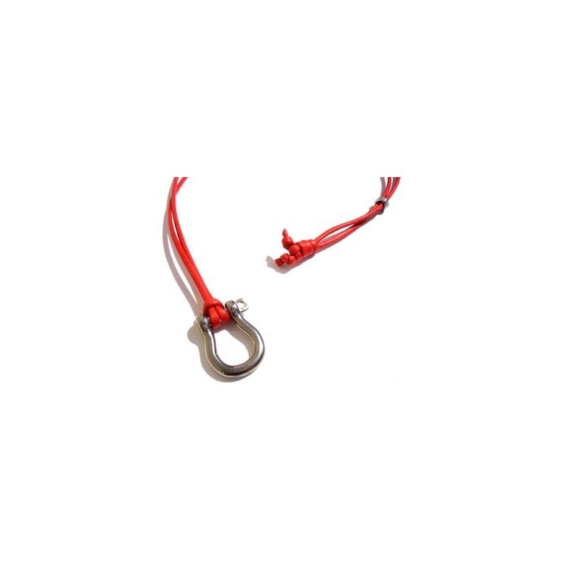 Big Shackle Pendant on Red Cotton cord