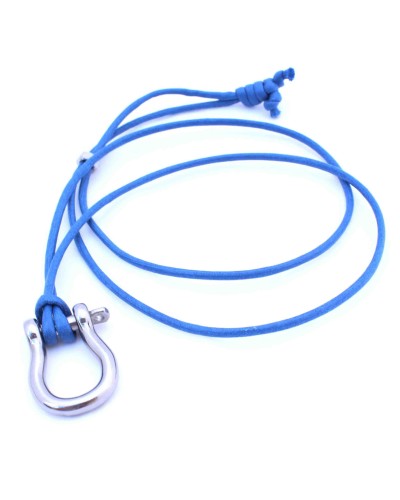 Shackle Pendant on Blue Cotton cord