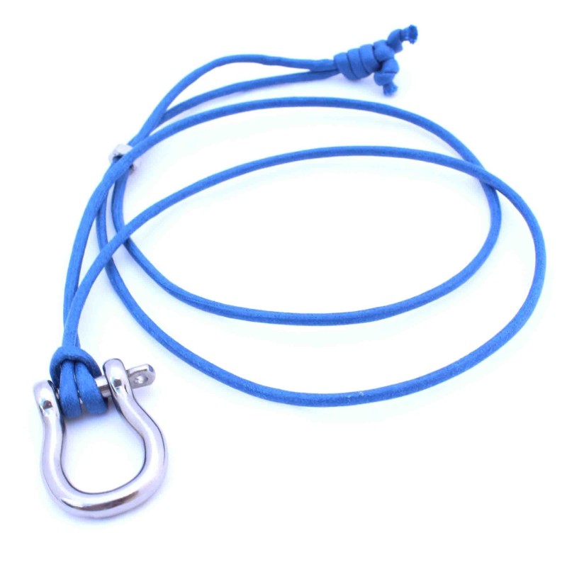 Pendentif Manille sur un cordon en Coton Bleu