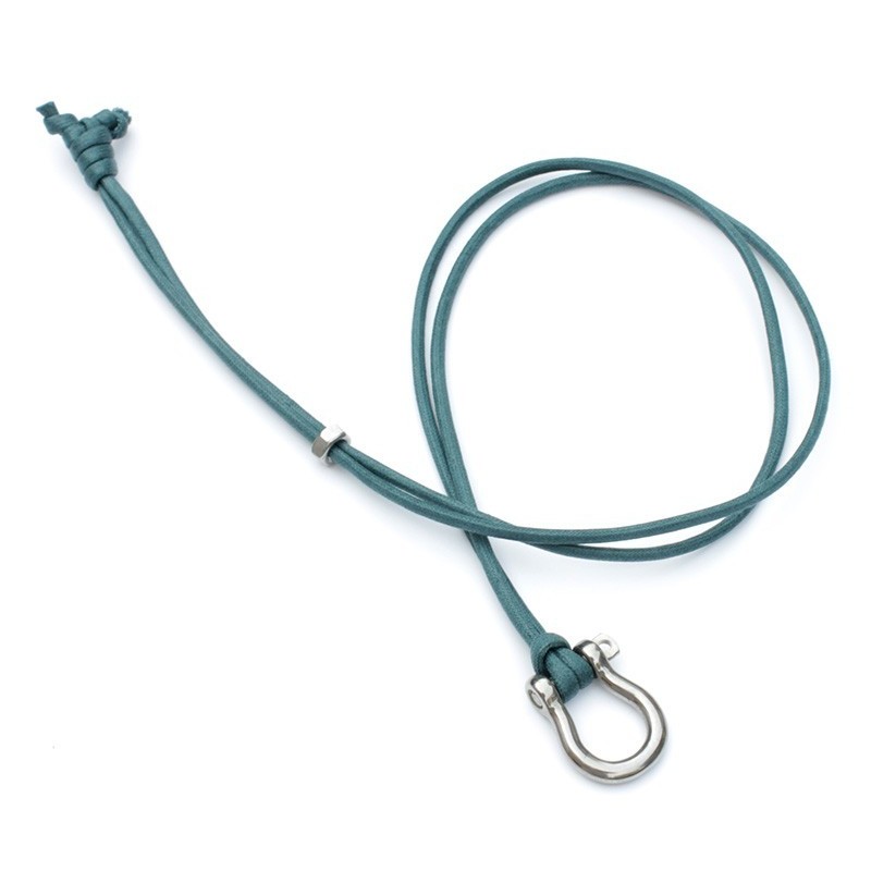 Small Shackle Pendant on Thuya Cotton cord