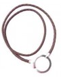 Silvery cuff pendant with Dark Brown cotton cord