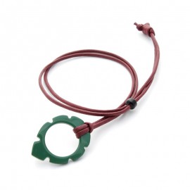 Leaf acetate pendants on Cotton cord