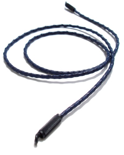 Cordon en coton Bleu marine façon patte d'autruche