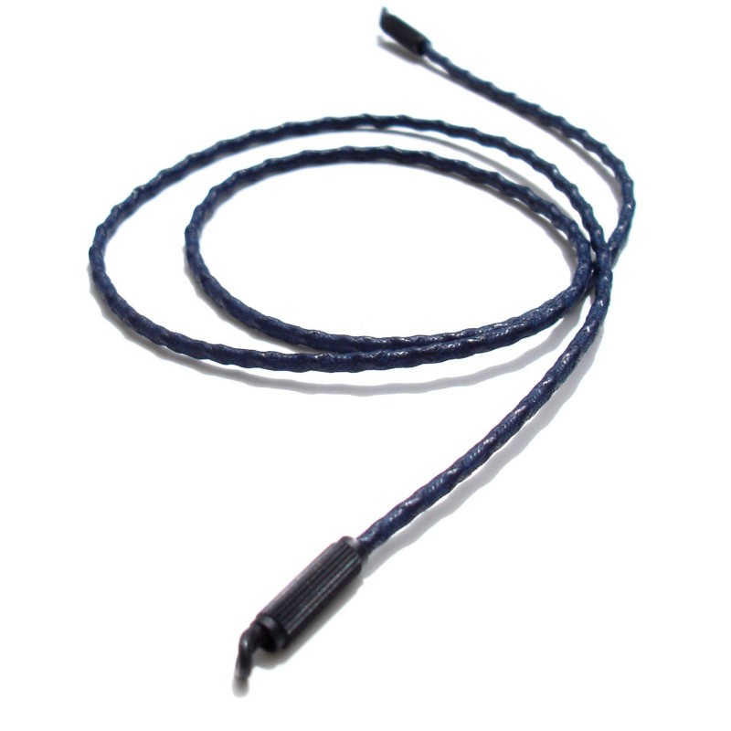 Cordon en coton Bleu marine façon patte d'autruche