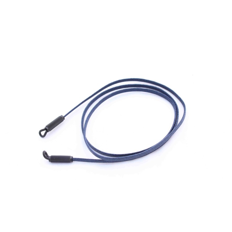 Cordon plat en coton poli Bleu marine