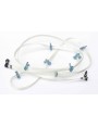 Ivory satin Ribbon with Blue pearls