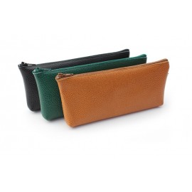 Tobacco Zip leather pouch