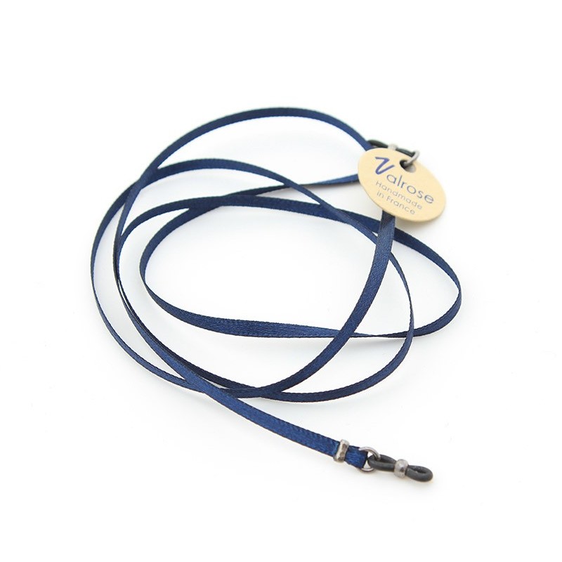 Ruban en satin bleu marine