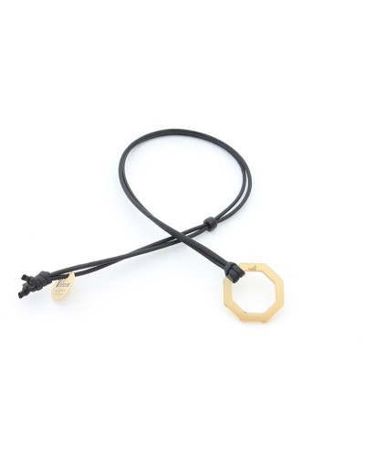 Crystal green octogonal acetate pendant on cotton cord