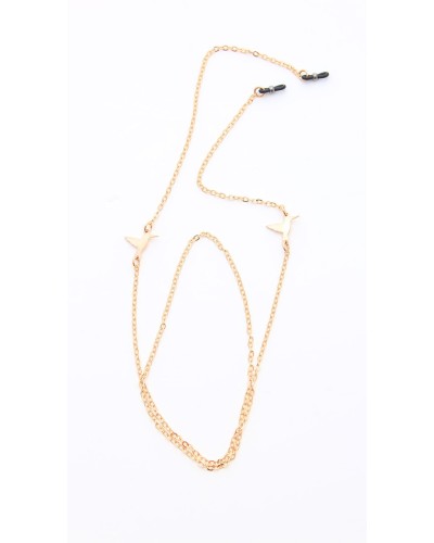 Golden metal chain with small humming-birds