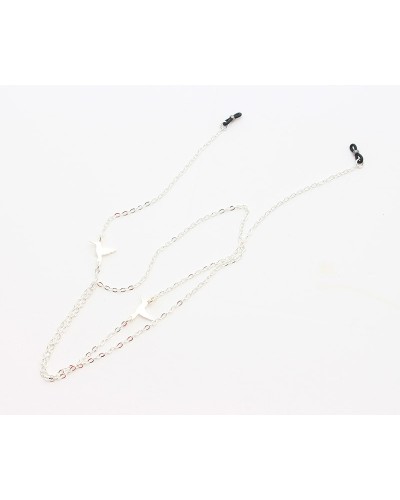 Silvery metal chain with small humming-birds