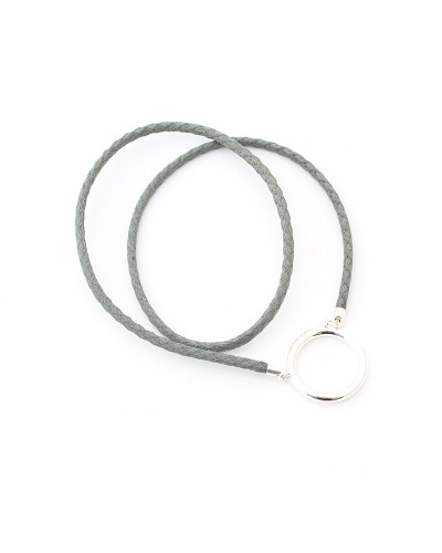 Pendentif homme Gris avec grand anneau argenté