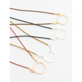 Flat metal ring pendants with Cotton cord