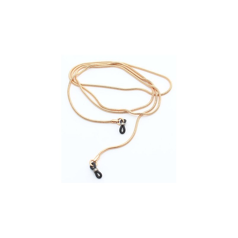 Chaîne en métal serpent ronde doré rose