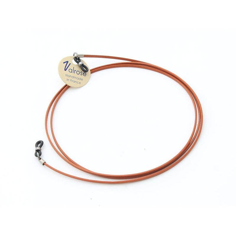 Cognac waxed flat leather cord