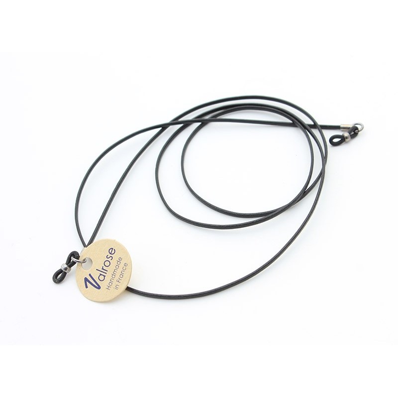 Black waxed flat leather cord