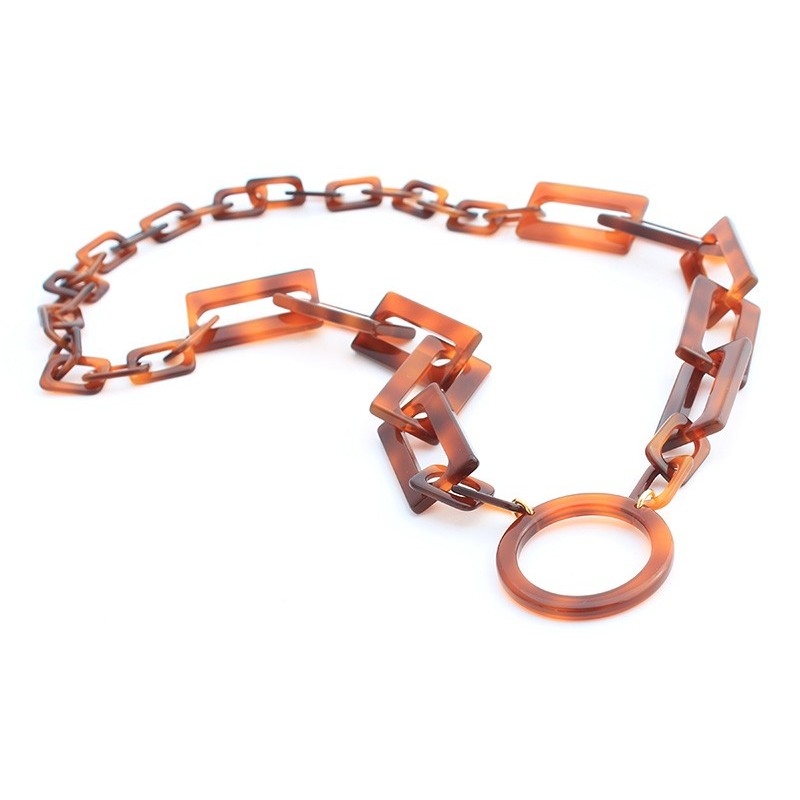 Brown rectangle acetate pendant