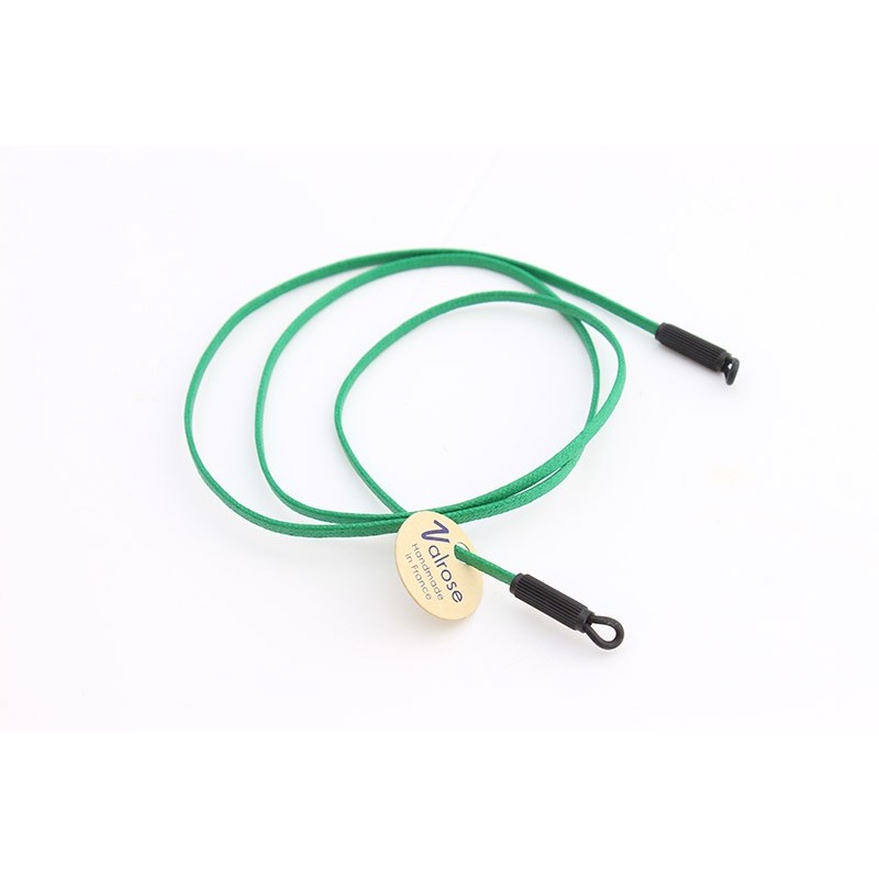 Cordon plat en coton poli Vert