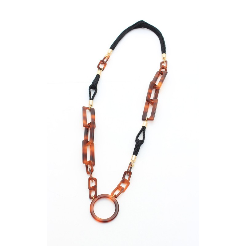 Pendentifs acétate rectangle et passementerie