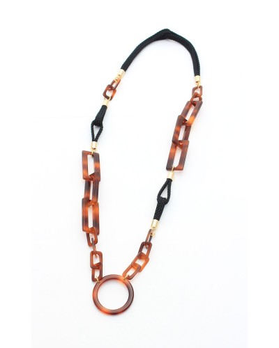 Pendentifs acétate rectangle et passementerie