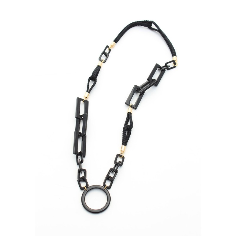 Pendentifs acétate rectangle et passementerie