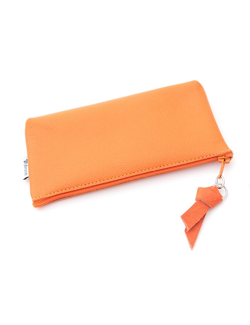 Zip leather pouch