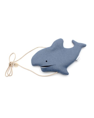 Etui enfant animal en feutre Requin ardoise