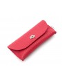 Fancy waffle leather pouch Red