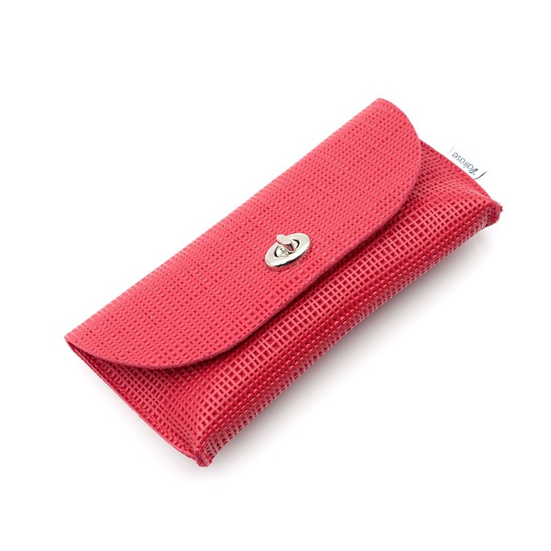 Pochette en cuir gaufré fantaisie Rouge