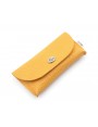 Fancy waffle leather pouch Yellow