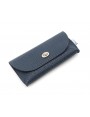 Fancy waffle leather pouch Navy blue